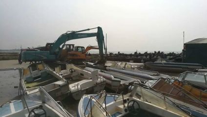 动真格！巢湖集中拆除涉渔“三无”船舶，守护碧水清波